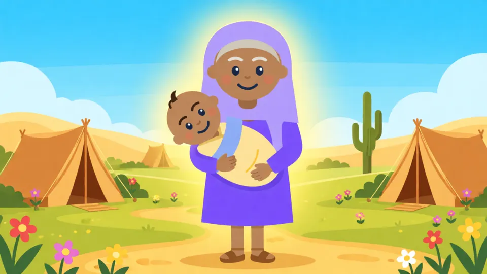Sara com o bebê Isaque